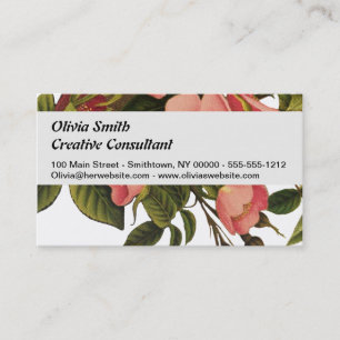 Vintage antike Rose Blume Kunst, Dichtung und Musi Visitenkarte