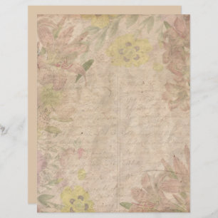 Vintage antike Rose Gold Blumenschrift