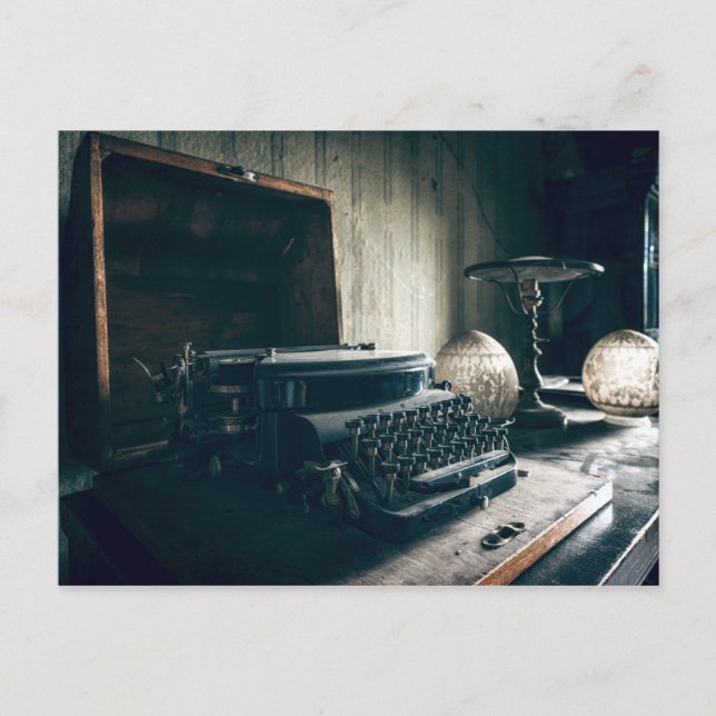 Vintage antike Schreibmaschine Postkarte (Vorderseite)