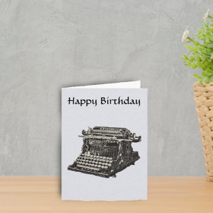 Vintage antike schwarze Schreibmaschine Geburtstag Karte
