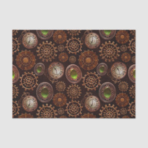 Vintage antike Steampunkuhr und Getriebe Seidenpapier