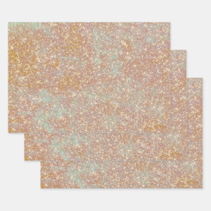 Vintage antike Textur Gold Glitzer Decoupage Geschenkpapier Set