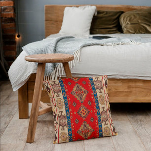 Vintage antike türkische Blassgoldröte Kilim Rug Kissen