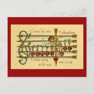Vintage antike Valentinstag Postkarte