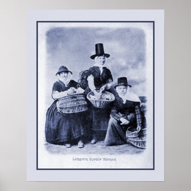 Vintage antike walisische Austernfrauen Poster (Vorne)