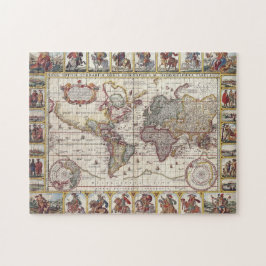 Vintage antike Weltkarte Puzzle