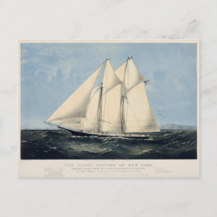 Vintage antike Yacht Sailboat Seascape Postkarte