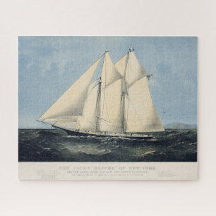 Vintage antike Yacht Sailboat Seascape Puzzle