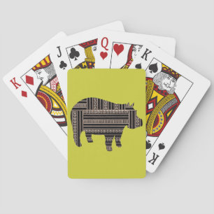 Vintage Antiker Nilpferd Ethnisches Muster Stammes Spielkarten