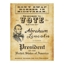 Vintage-antikes Abraham-Lincoln-Wahlplakat