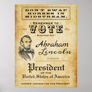 Vintage-antikes Abraham-Lincoln-Wahlplakat Poster