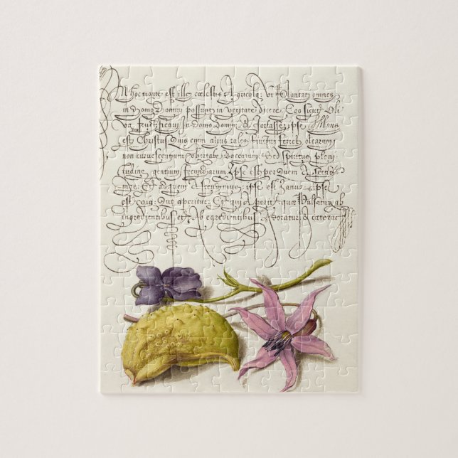 Vintage antikkalligraphische botanische Darstellun Puzzle (Vertikal)