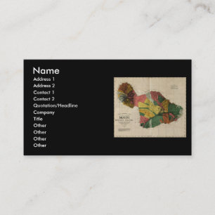 Vintage Antiquarian-Hawaii Übersichts-Karte Mauis Visitenkarte