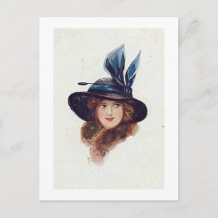 Vintage Antique Flapper, Porträts von Frauen, Postkarte