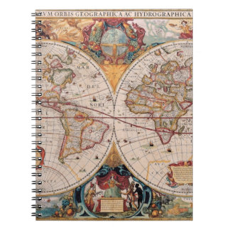 Vintage Antique Old World Karte Design verblasster Notizblock