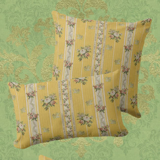 Vintage Antique Wallpaper Yellow  Kissen