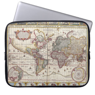 Vintage Antiquitäten-Alt Weltkartendesign verblass Laptopschutzhülle