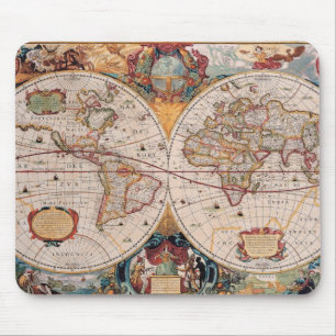 Vintage Antiquitäten-Alt Weltkartendesign verblass Mousepad