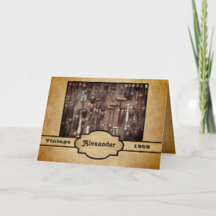 Vintage Antiquitäten Holzbearbeitung Geburtstag Karte