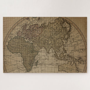Vintage Antiquitätenkarte Sepia Geschenk Puzzle