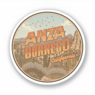 Vintage Anza Borrego Desert State Park Wüstengesch Aufkleber