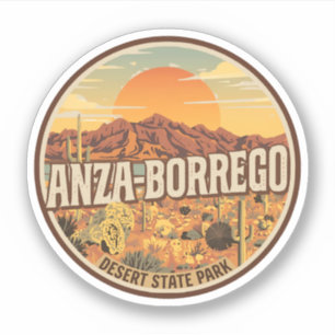 Vintage Anza Borrego Desert State Park Wüstengesch Aufkleber