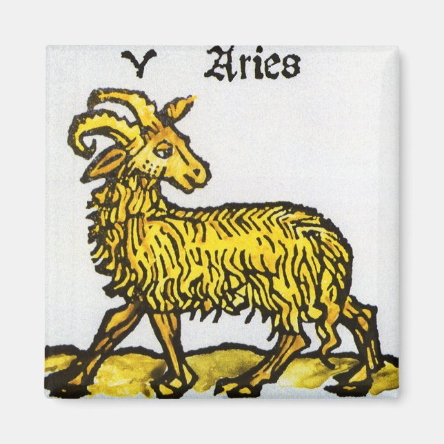 Vintage Anzeichen des Diakoms, Aries the Ram Magnet (Vorne)