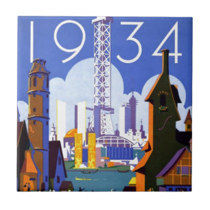Vintage-Anzeige Chicago World's Fair 1934 Fliese