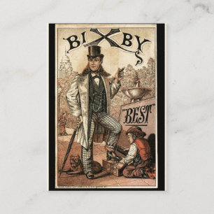 Vintage Anzeige für Bixby SchuhShine Visitenkarte
