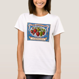 Vintage Anzeige für frische Erdbeeren circa 1868 T-Shirt