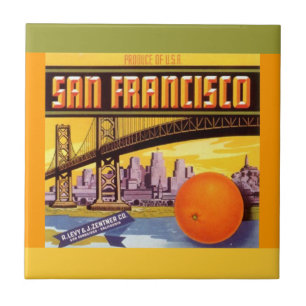 Vintage Anzeige San Francisco orange Fliese