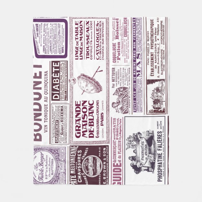 Vintage Anzeigen in der französischen Zeitung 1910 Fleecedecke (Vorderseite)