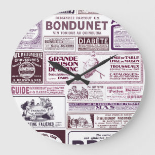 Vintage Anzeigen in der französischen Zeitung 1910 Große Wanduhr