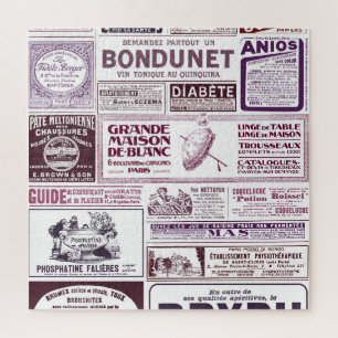 Vintage Anzeigen in der französischen Zeitung 1910 Puzzle