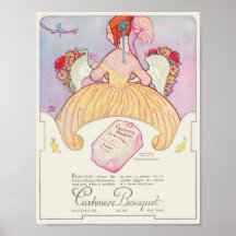 Vintage Anzeigenfrau aus den 20er Jahren mit Blume