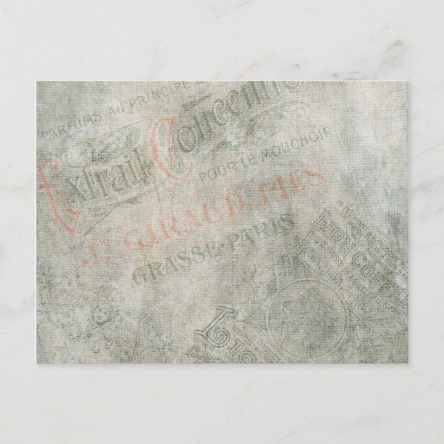 Vintage Anzeigenkollektion für Paris Postkarte (Vorderseite)