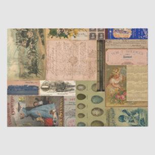 Vintage Anzeigenkollektion ShabbyChic Dekoupage Seidenpapier