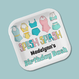 Vintage Anzüge Badewanne Badehose Schwimmbad Party Pappteller