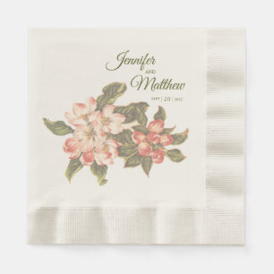 Vintage Apfelblüten-Hochzeit Serviette