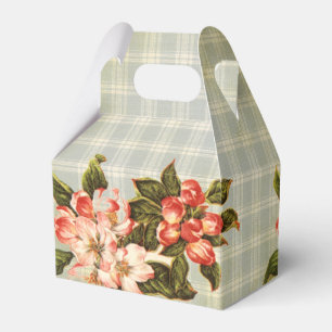 Vintage Apfelblüten & Karo Geschenkschachtel