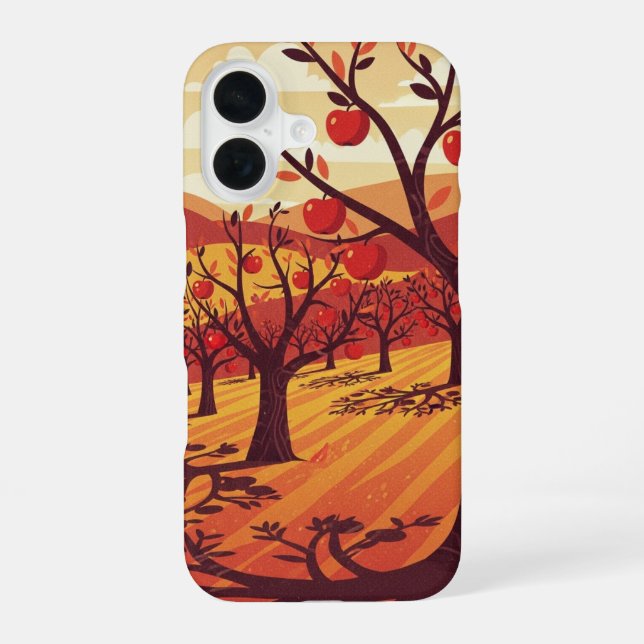 Vintage Apfelplantage iPhone 16 Hülle (Rückseite)