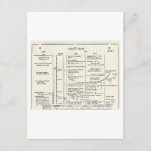 Vintage Apollo 11 Flugplan Postkarte