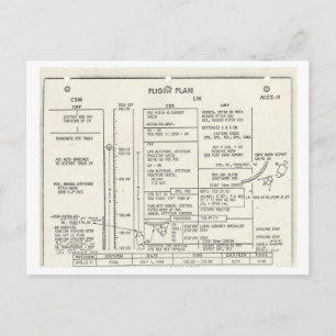 Vintage Apollo 11 Flugplan Postkarte