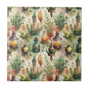 Vintage Apothekarflaschen Muster (1) Fliese