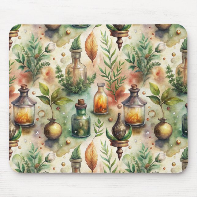 Vintage Apothekarflaschen Muster (1) Mousepad (Vorne)