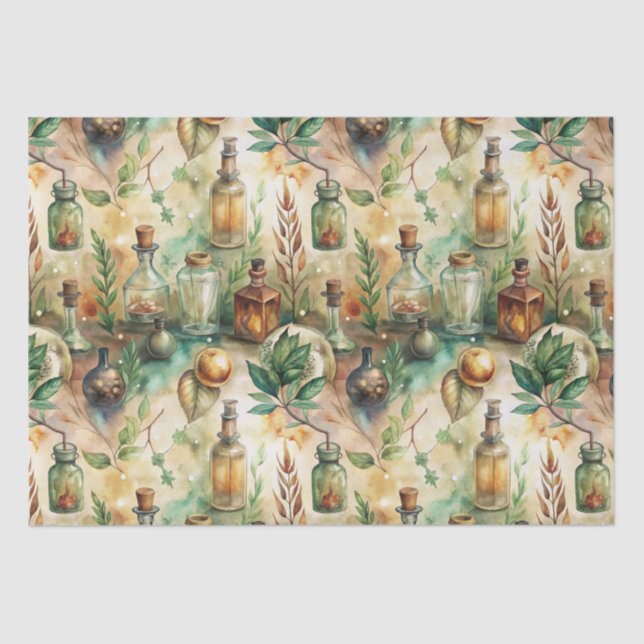 Vintage Apothekarflaschen Muster (3) Seidenpapier (Vorderseite)