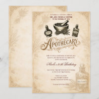 Vintage-Apotheke-Kräuter-Geburtstagsfeier oder -Ve