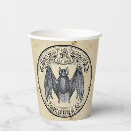 Vintage Apotheke Label Wing Bat Paper Cup Pappbecher