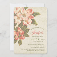 Vintage Apple Blossom Brautparty-Einladung