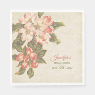 Vintage Apple Blossom Brautparty Serviette